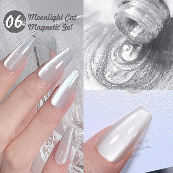 BORN PRETTY Sparkling Glass Bead Cat Magnetic Gel Nail Polish Flash White Spar Red Color Semi Permanent Soak Off UV Gel Varnish