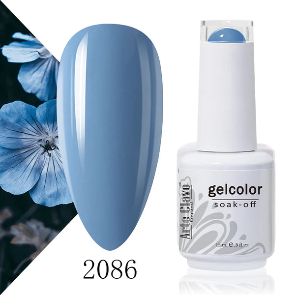 ArteClavo 15ml Nude Pink Colors Gel Nail Polish Hybrid Gel Lak Nail Polish New White Nail Art Vernis Varnish UV Top Manicure Set