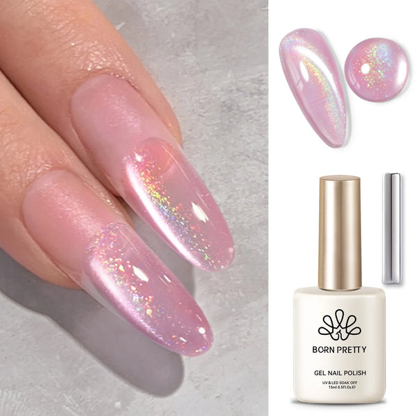 BORN PRETTY 15ml Tuberose Auroras Cat Magnetic Gel Nail Polish Gold Glitter Shine Soak Off UV Gel Nail Art Varnish NailSupplies