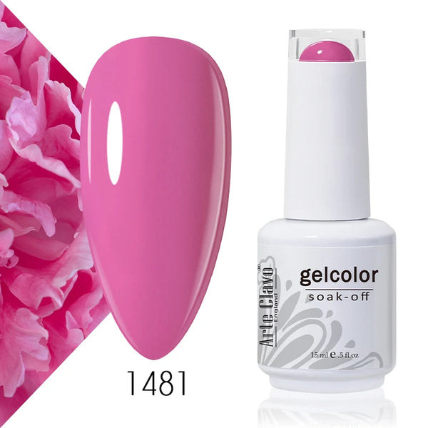 ArteClavo 15ml Nude Pink Colors Gel Nail Polish Hybrid Gel Lak Nail Polish New White Nail Art Vernis Varnish UV Top Manicure Set
