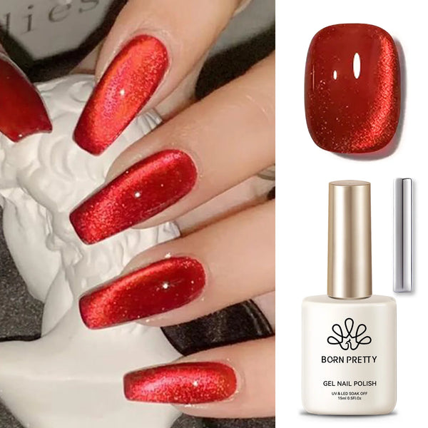 BORN PRETTY 15ml Tuberose Auroras Cat Magnetic Gel Nail Polish Gold Glitter Shine Soak Off UV Gel Nail Art Varnish NailSupplies