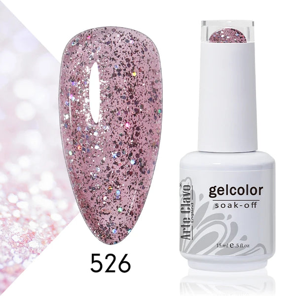 ArteClavo 15ml Nude Pink Colors Gel Nail Polish Hybrid Gel Lak Nail Polish New White Nail Art Vernis Varnish UV Top Manicure Set
