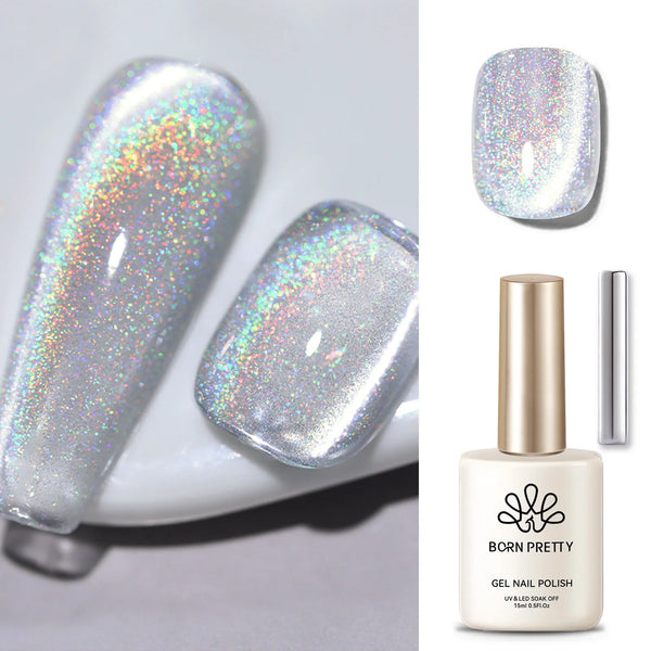 BORN PRETTY 15ml Tuberose Auroras Cat Magnetic Gel Nail Polish Gold Glitter Shine Soak Off UV Gel Nail Art Varnish NailSupplies