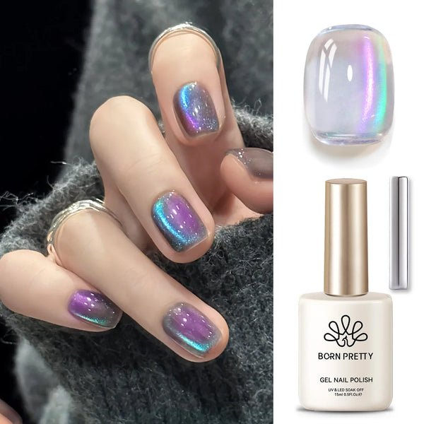 BORN PRETTY 15ml Tuberose Auroras Cat Magnetic Gel Nail Polish Gold Glitter Shine Soak Off UV Gel Nail Art Varnish NailSupplies