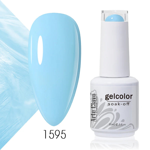 ArteClavo 15ml Nude Pink Colors Gel Nail Polish Hybrid Gel Lak Nail Polish New White Nail Art Vernis Varnish UV Top Manicure Set