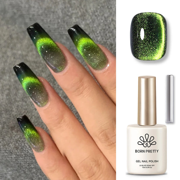 BORN PRETTY 15ml Tuberose Auroras Cat Magnetic Gel Nail Polish Gold Glitter Shine Soak Off UV Gel Nail Art Varnish NailSupplies