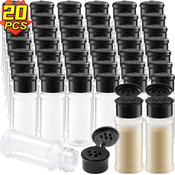 Clear Plastic Spice Bottle Kitchen Seasoning Containers Salt Pepper Shaker Jars  Barbecue Condiment Bottles Kitchen Gadgets