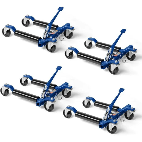 home.Car Wheel Dolly Jack Set of 4, Mechanical 1500-lbs Car Skates, 12'' Wheel Vehicle Positioning Jack, Heavy Duty Rollers