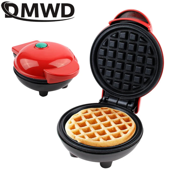 110V/220V Mini Electric Waffle Maker Automatic Breakfast Baking Machine Sandwich Toaster Barbecue Griddle Non-stick Steak Grill