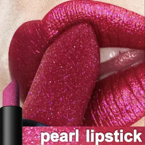 Makeup Pearl Lipstick Waterproof Diamond Glitter Lip Gloss Long Lasting Shiny Moisturizing Lips Stick