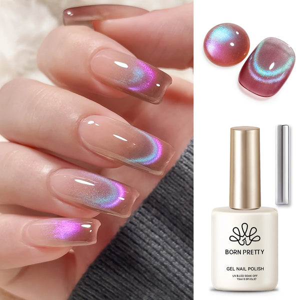 BORN PRETTY 15ml Tuberose Auroras Cat Magnetic Gel Nail Polish Gold Glitter Shine Soak Off UV Gel Nail Art Varnish NailSupplies