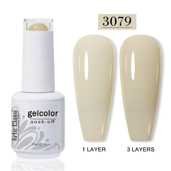 ArteClavo 15ml Nude Pink Colors Gel Nail Polish Hybrid Gel Lak Nail Polish New White Nail Art Vernis Varnish UV Top Manicure Set