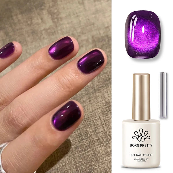 BORN PRETTY 15ml Tuberose Auroras Cat Magnetic Gel Nail Polish Gold Glitter Shine Soak Off UV Gel Nail Art Varnish NailSupplies