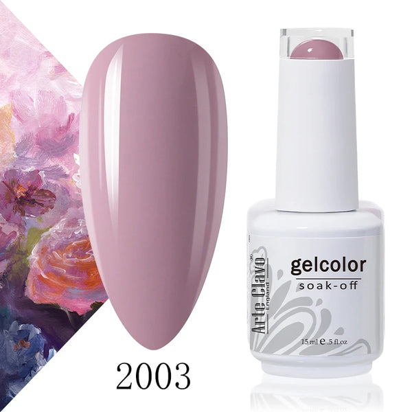 ArteClavo 15ml Nude Pink Colors Gel Nail Polish Hybrid Gel Lak Nail Polish New White Nail Art Vernis Varnish UV Top Manicure Set