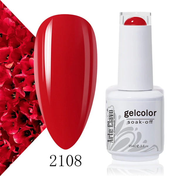ArteClavo 15ml Nude Pink Colors Gel Nail Polish Hybrid Gel Lak Nail Polish New White Nail Art Vernis Varnish UV Top Manicure Set