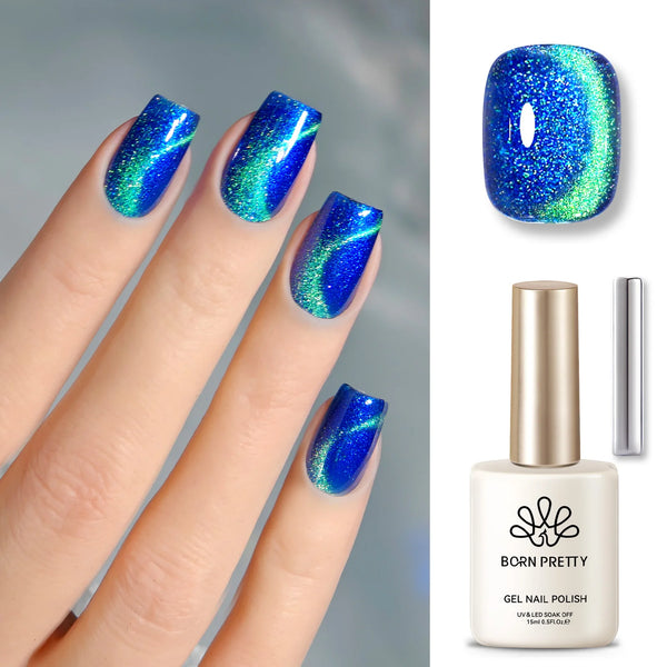 BORN PRETTY 15ml Tuberose Auroras Cat Magnetic Gel Nail Polish Gold Glitter Shine Soak Off UV Gel Nail Art Varnish NailSupplies