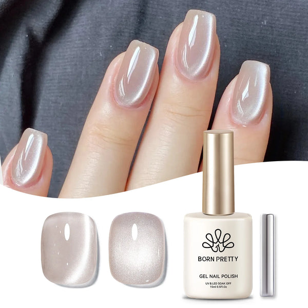BORN PRETTY 15ml Tuberose Auroras Cat Magnetic Gel Nail Polish Gold Glitter Shine Soak Off UV Gel Nail Art Varnish NailSupplies