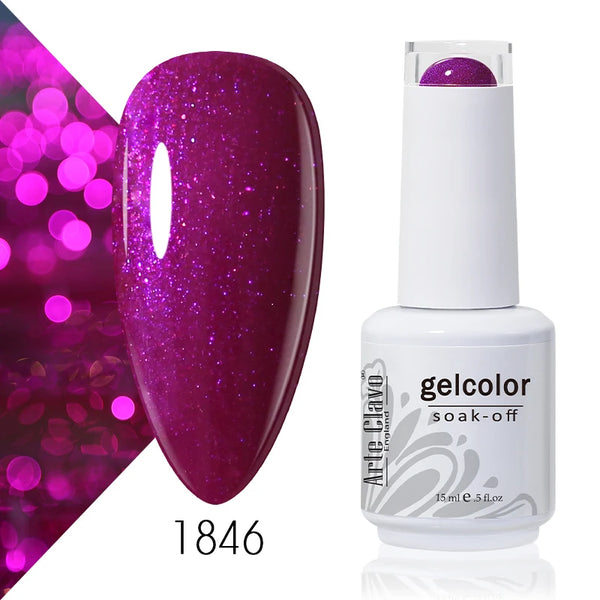 ArteClavo 15ml Nude Pink Colors Gel Nail Polish Hybrid Gel Lak Nail Polish New White Nail Art Vernis Varnish UV Top Manicure Set