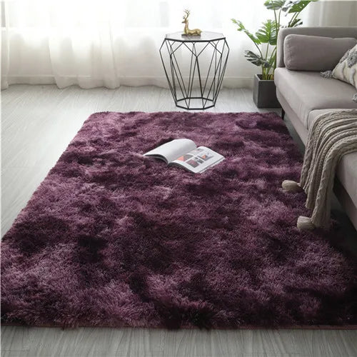 Soft Fluffy Area Rug Shaggy Living Room Carpet Fuzzy Grey purple Rugs Anti-Skid Furry Comfy Bedroom Rugs Home Decor Floor Carpet