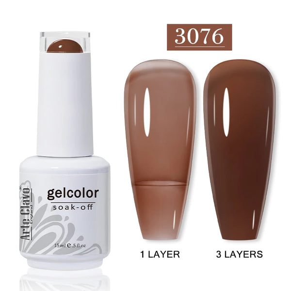 ArteClavo 15ml Nude Pink Colors Gel Nail Polish Hybrid Gel Lak Nail Polish New White Nail Art Vernis Varnish UV Top Manicure Set