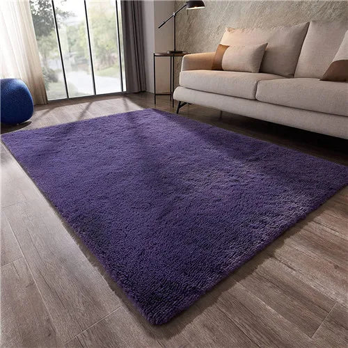 Soft Fluffy Area Rug Shaggy Living Room Carpet Fuzzy Grey purple Rugs Anti-Skid Furry Comfy Bedroom Rugs Home Decor Floor Carpet