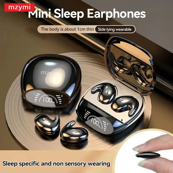 mzymi MD528 Earphone Sleep Invisible Earbuds Bluetooth5.3 Noise Cancelling Digital Display Mini TWS Sports Stereo Headphones