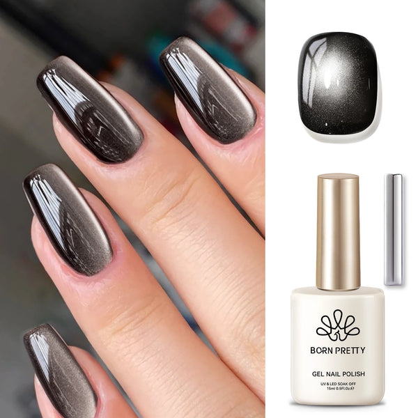 BORN PRETTY 15ml Tuberose Auroras Cat Magnetic Gel Nail Polish Gold Glitter Shine Soak Off UV Gel Nail Art Varnish NailSupplies