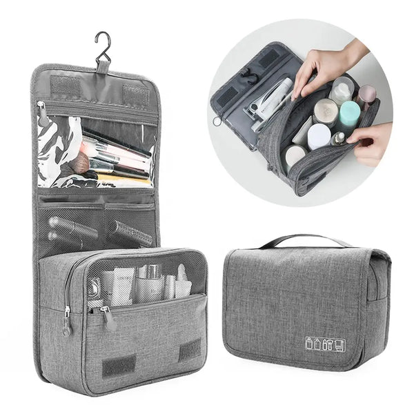 High Quality Travel Makeup Bags Women Waterproof Cosmetic Bag Toiletries Organizer Hanging Dry and Wet Separation Storage Bag