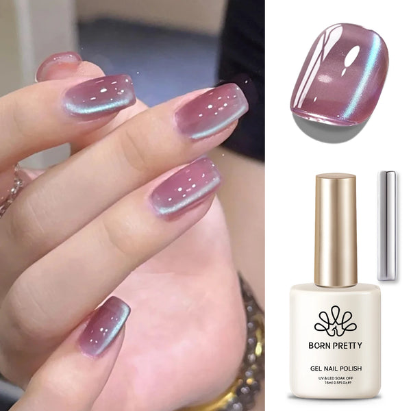 BORN PRETTY 15ml Tuberose Auroras Cat Magnetic Gel Nail Polish Gold Glitter Shine Soak Off UV Gel Nail Art Varnish NailSupplies